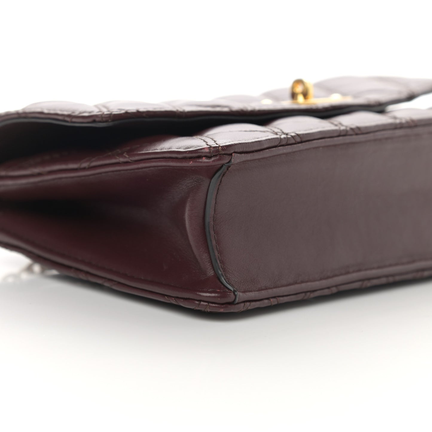 Smooth Calfskin Quilted Small Darley Shoulder Bag Burgundy