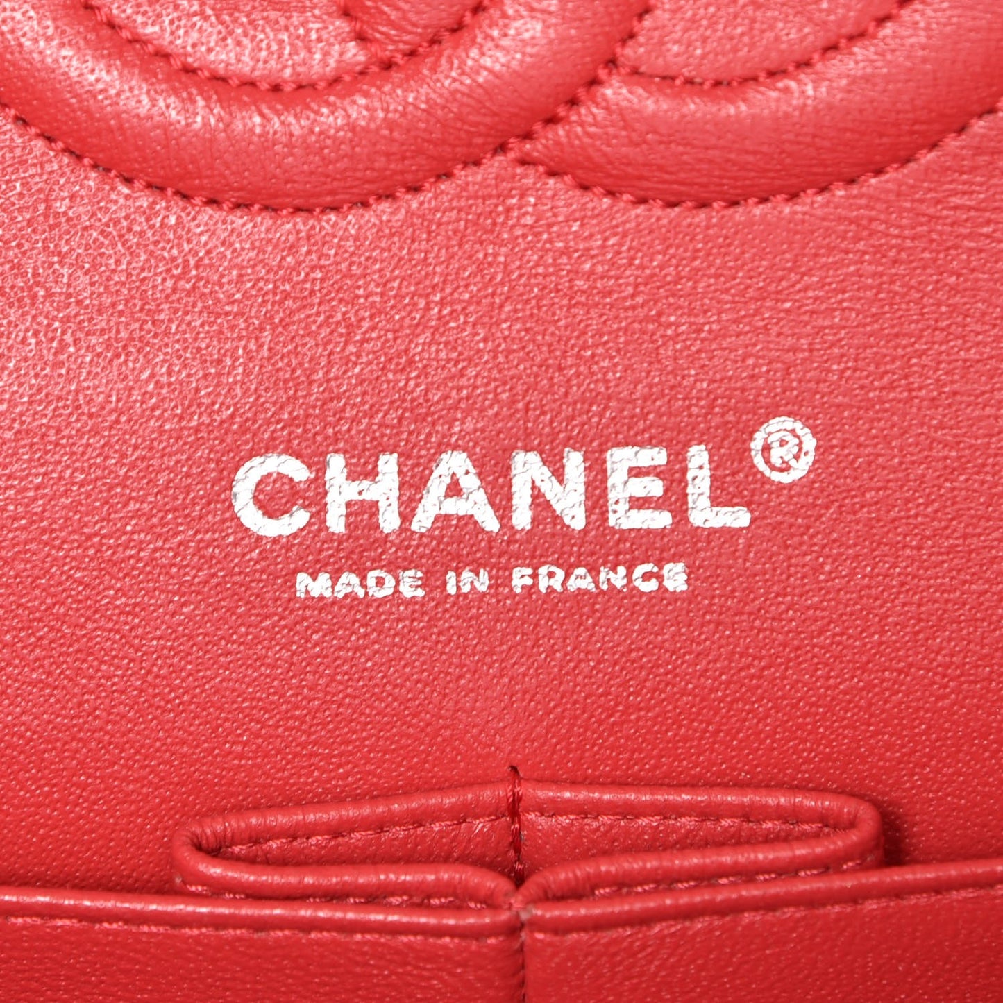 Lambskin Quilted Medium Double Flap Red