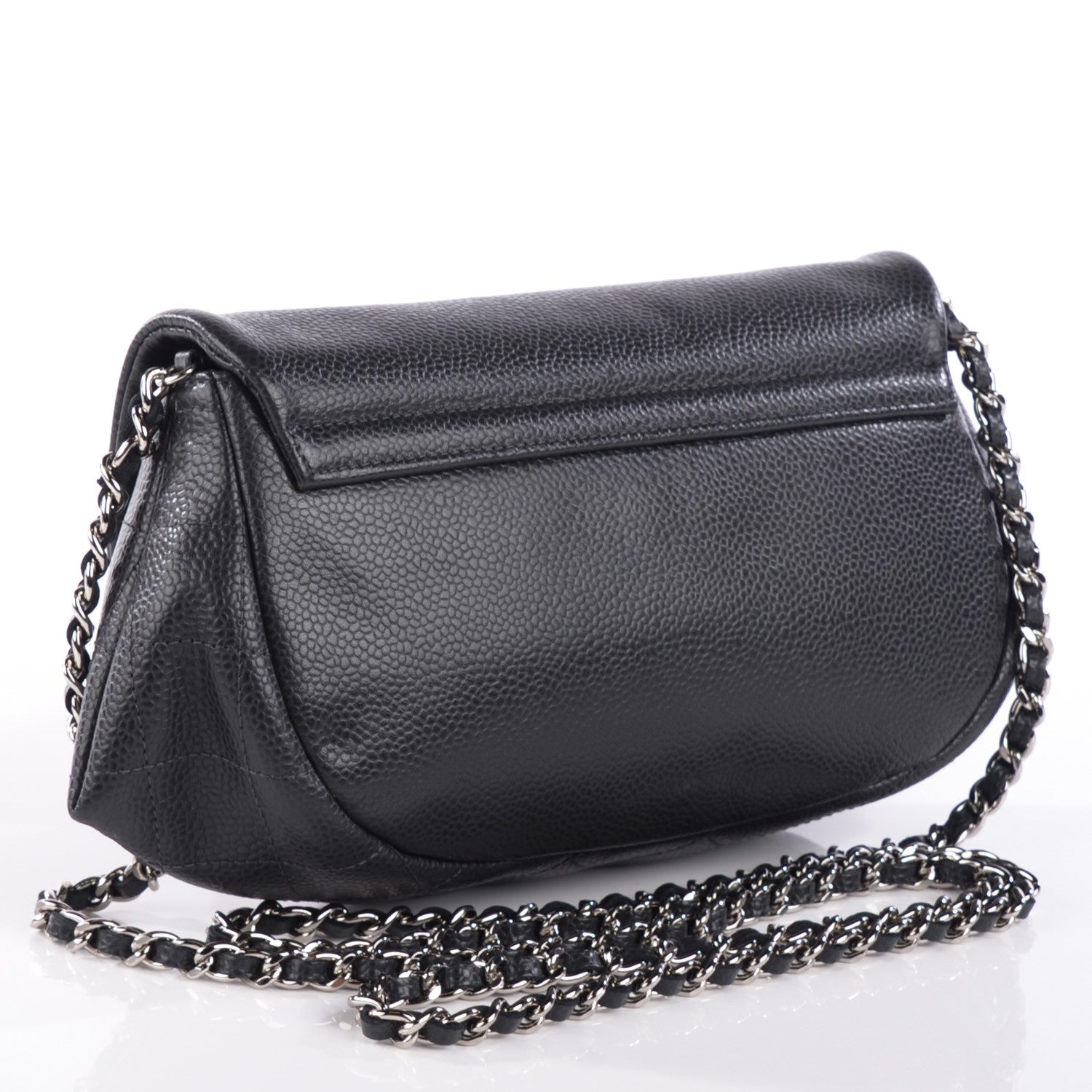 Chanel Caviar Half Moon Wallet on Chain WOC Dark Grey 3 of 8