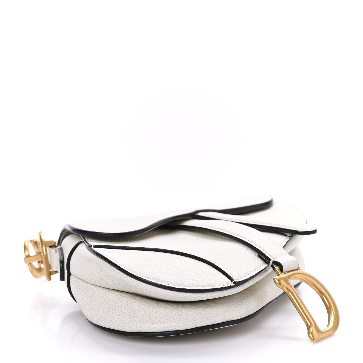 Christian Dior Grained Calfskin Mini Saddle Bag White 4 of 10