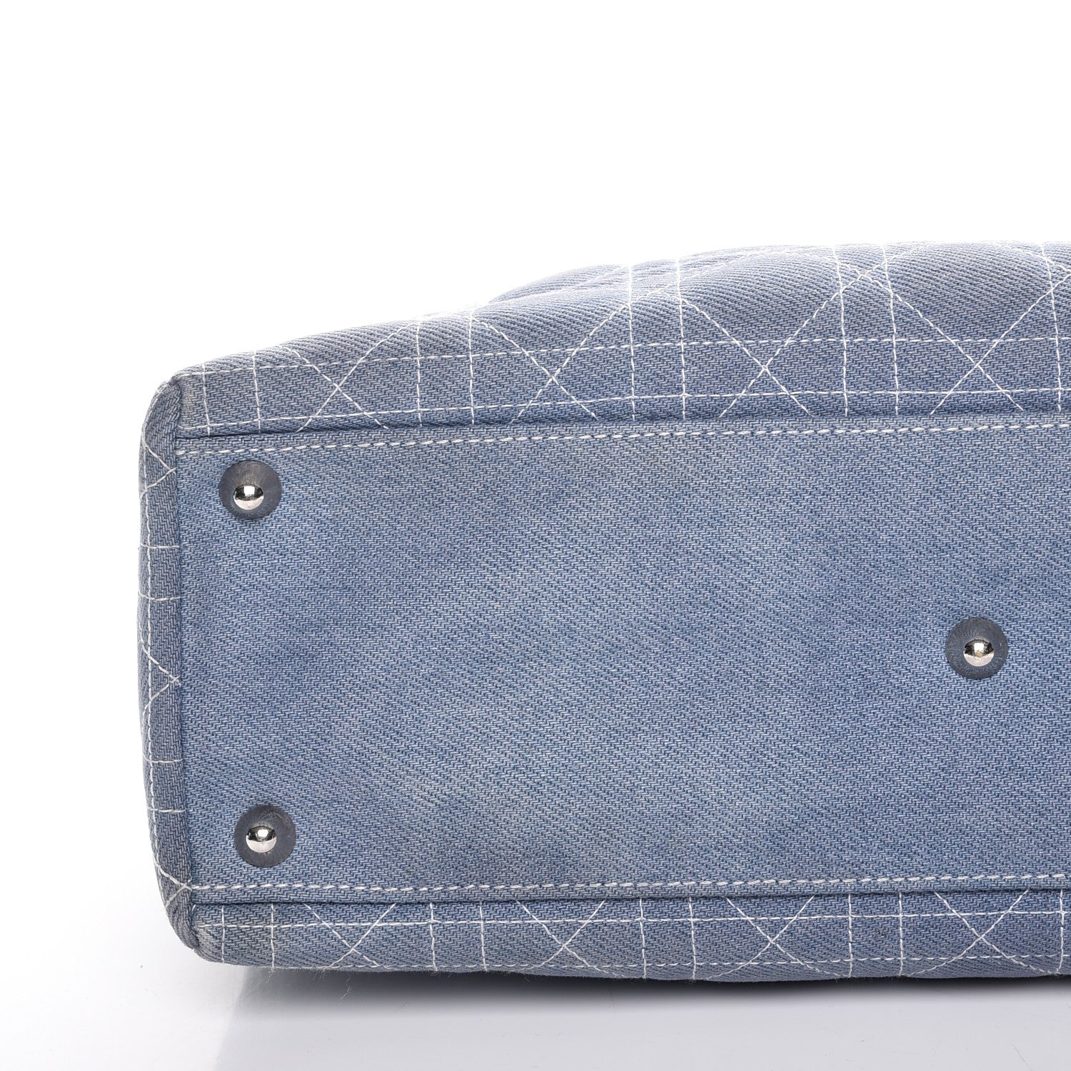 Christian Dior Denim Cannage Large Lady Dior Tote Blue 9 of 13