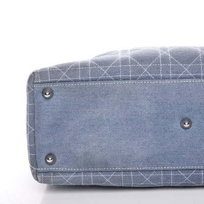 Christian Dior Denim Cannage Large Lady Dior Tote Blue 9 of 13
