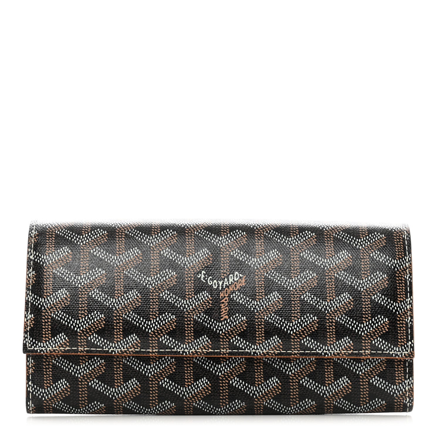 Goyard Goyardine Varenne Long Wallet Black Gold 1 of 8