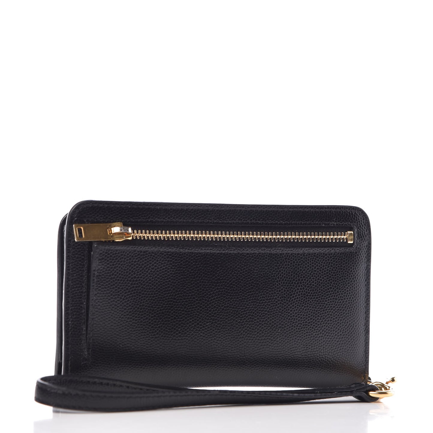 Grain De Poudre Matelasse Monogram Phone Wallet Black