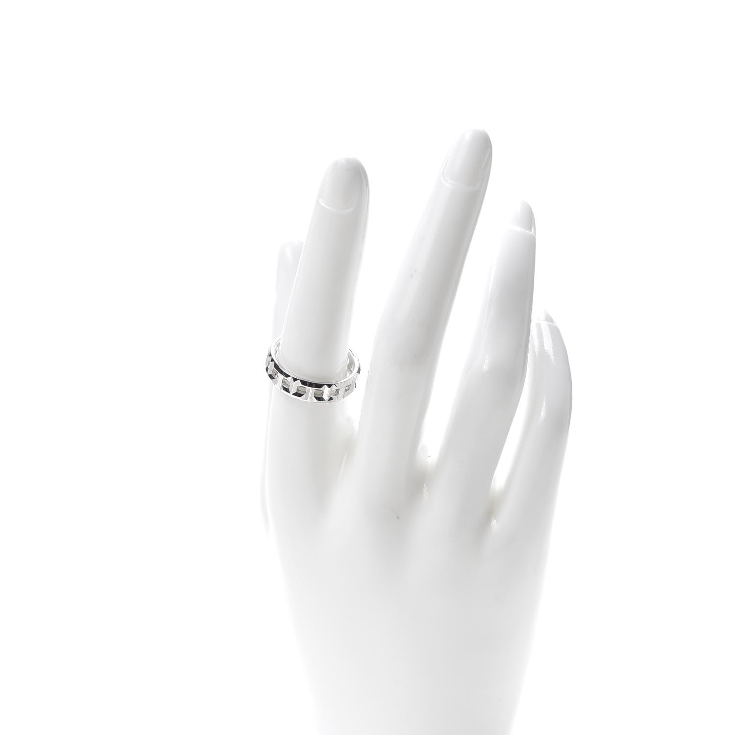 Tiffany 18K White Gold T True Wide Ring 57 8 2 of 5