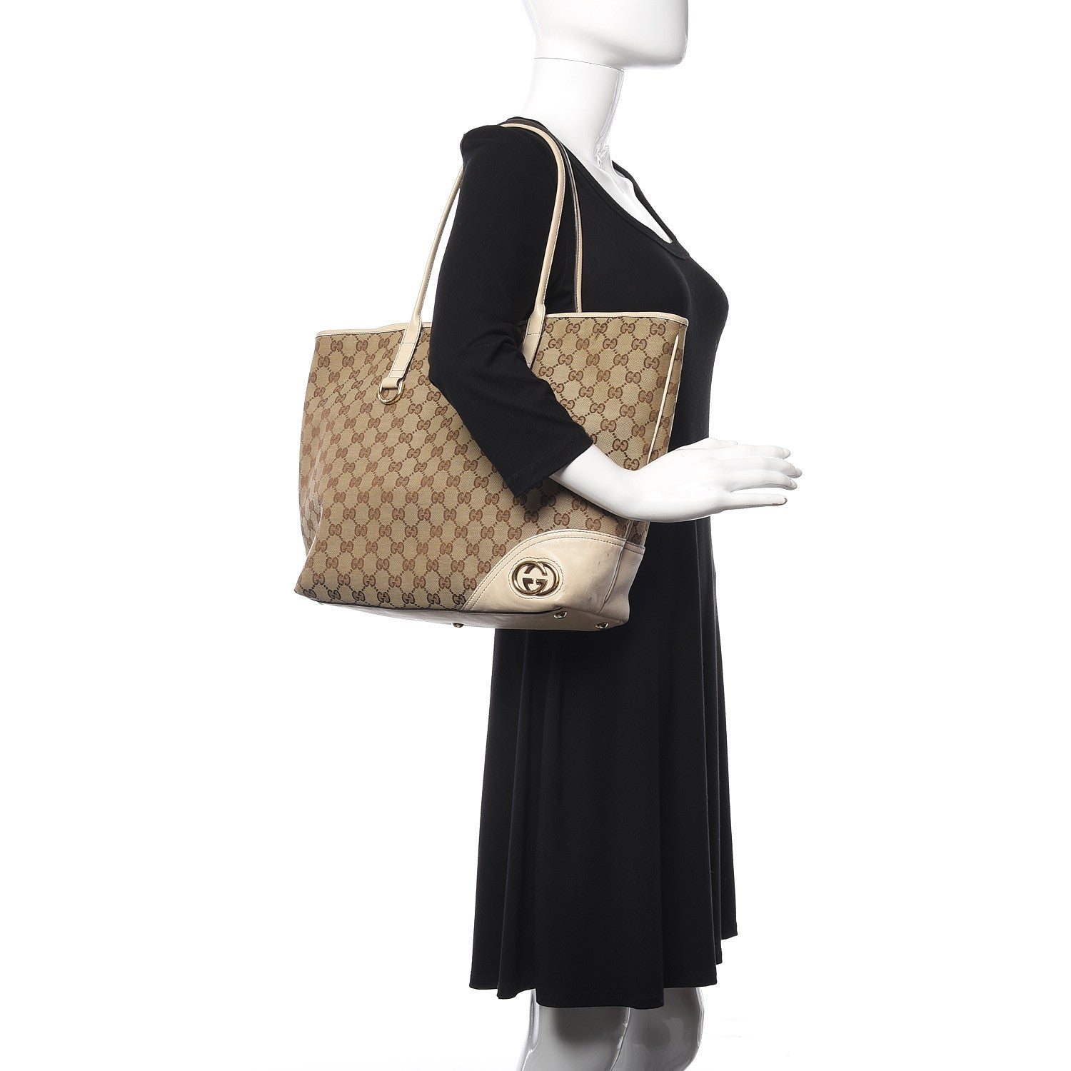 Gucci Monogram Large New Britt Tote Off White 2 of 15