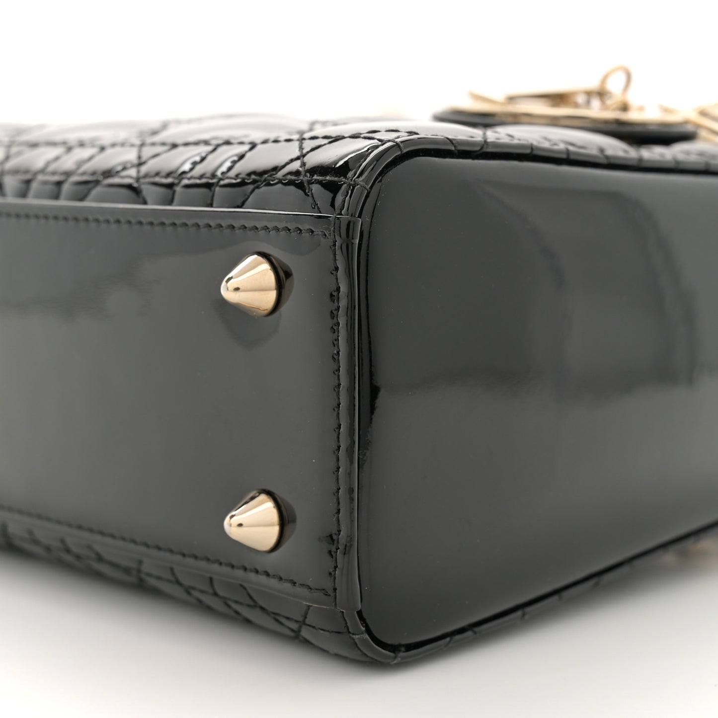 Patent Cannage Small Lady Dior Black