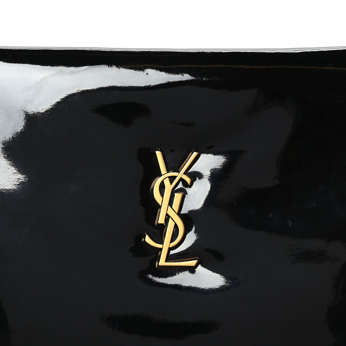 Saint Laurent Patent Large Calypso Pouch Black 8 of 10