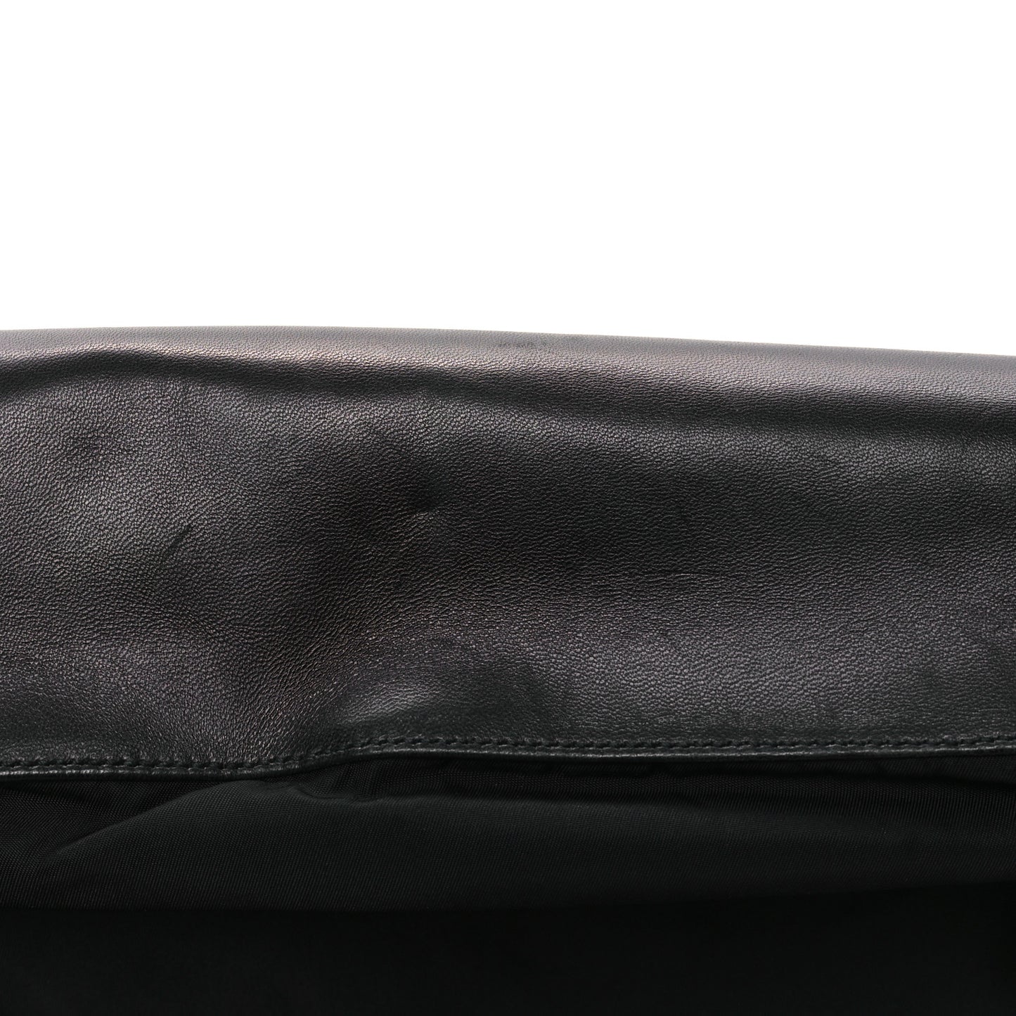 Nylon Calfskin Tote Black