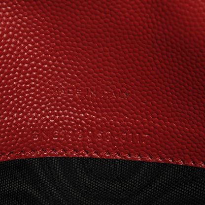 Saint Laurent Grain De Poudre Matelasse Monogram Envelope Chain Wallet New Red 6 of 7