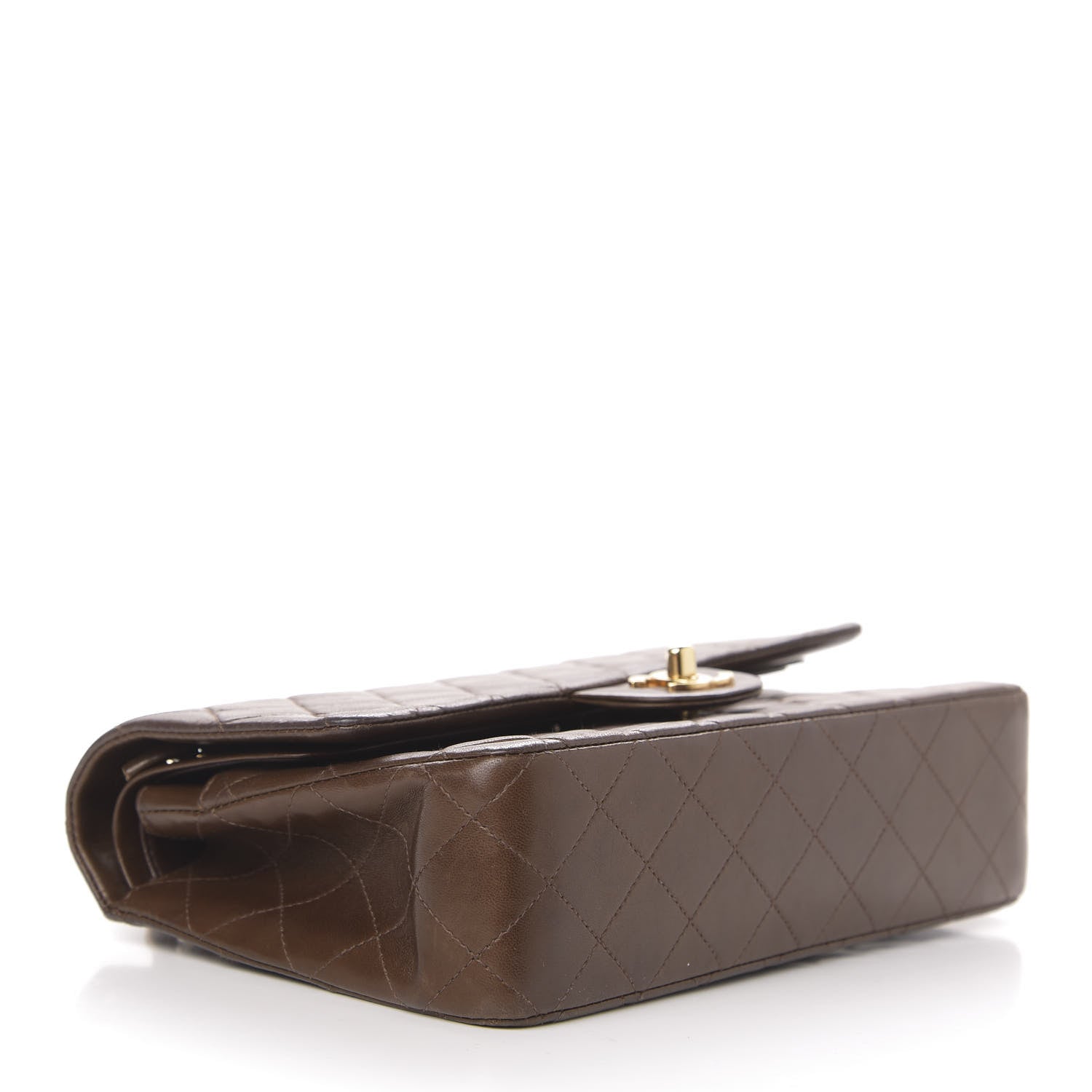 Chanel Lambskin Quilted Medium Double Flap Dark Brown 4 of 16