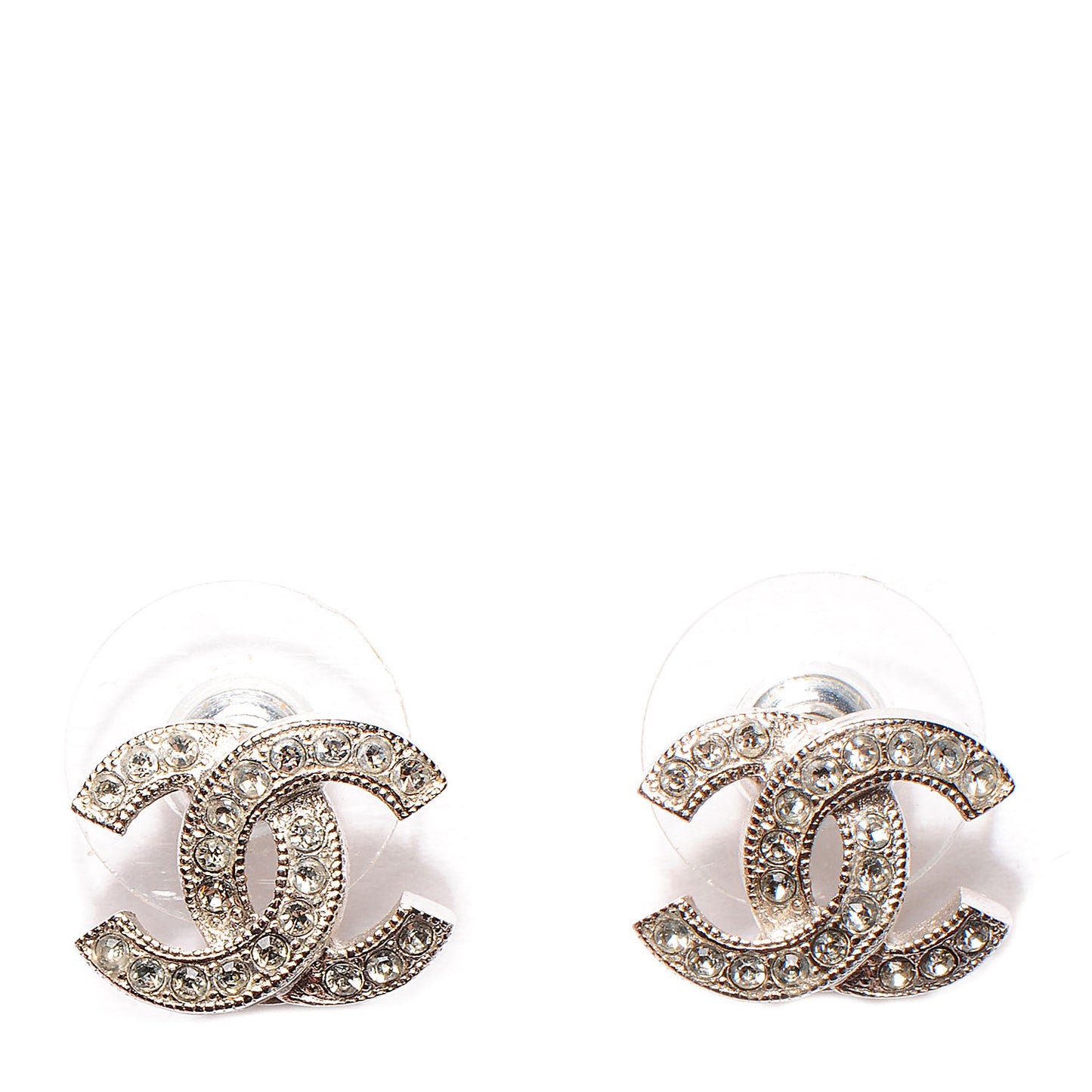 Crystal CC Earrings Silver