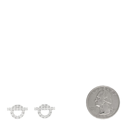 Hermes 18K White Gold Diamond Finesse Earrings 2 of 5