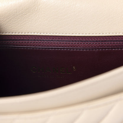 Chanel Shiny Goatskin Diagonal Quilted Small Flap Beige 8 of 10