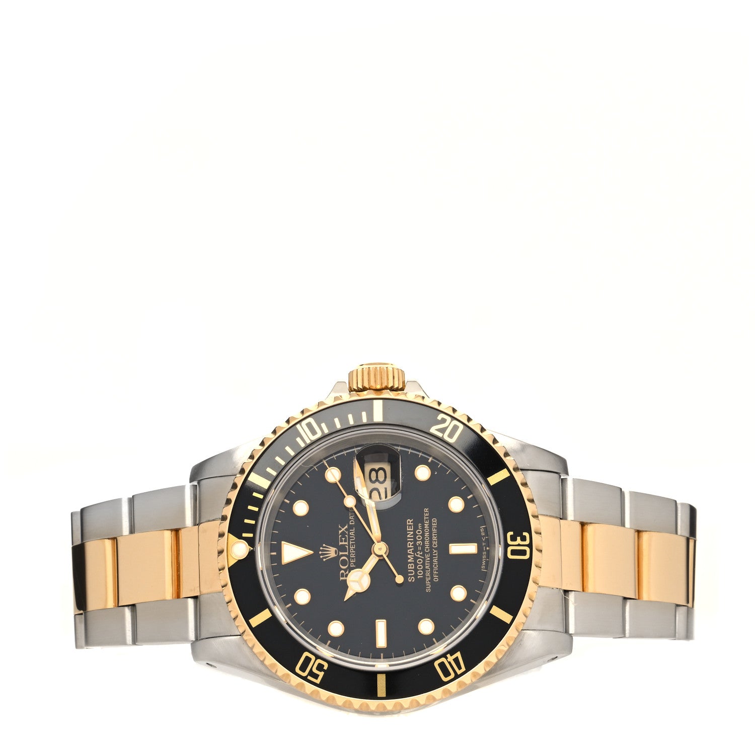 Rolex Stainless Steel 18K Yellow Gold 40mm Submariner Oyster Perpetual Date Watch Black 16613LN 2 of 4