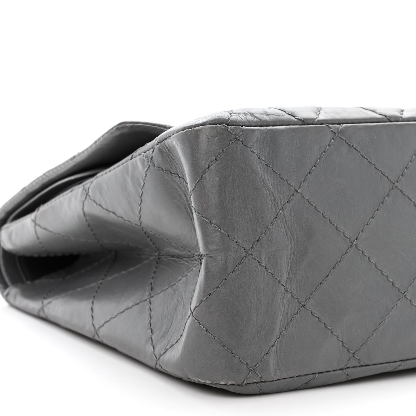 Aged Calfskin Quilted 2.55 Reissue 227 Flap Grey