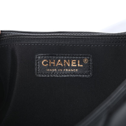 Chanel Crumpled Calfskin Quilted Large Chain All Over Flap Bag Black 7 of 12