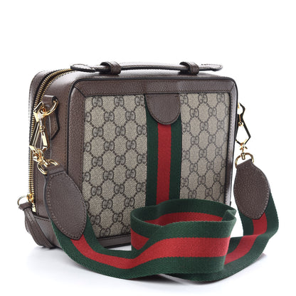 Gucci GG Supreme Monogram Web Small Ophidia Top Handle Shoulder Bag Brown 3 of 10