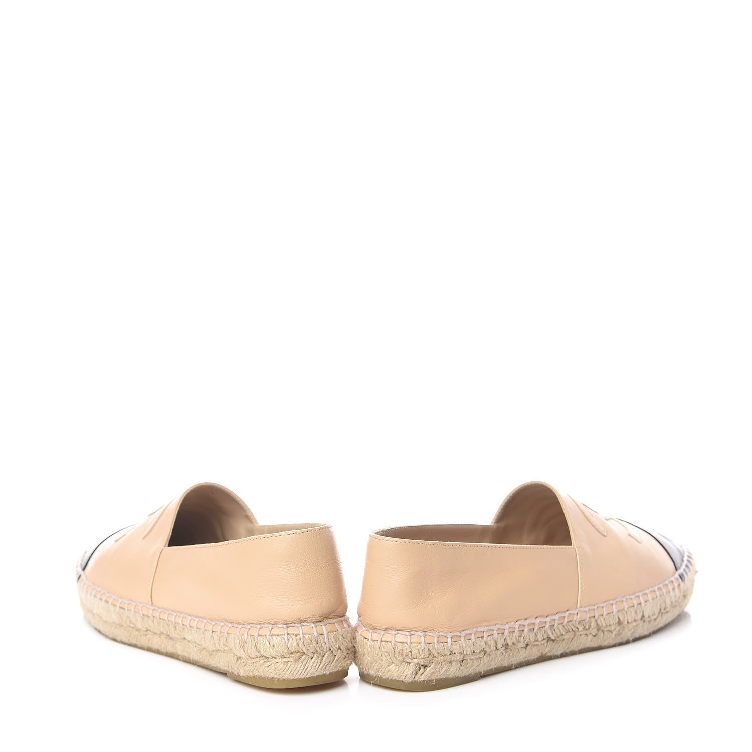 Chanel Lambskin CC Espadrilles 38 Beige Black 5 of 15