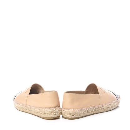 Chanel Lambskin CC Espadrilles 38 Beige Black 5 of 15