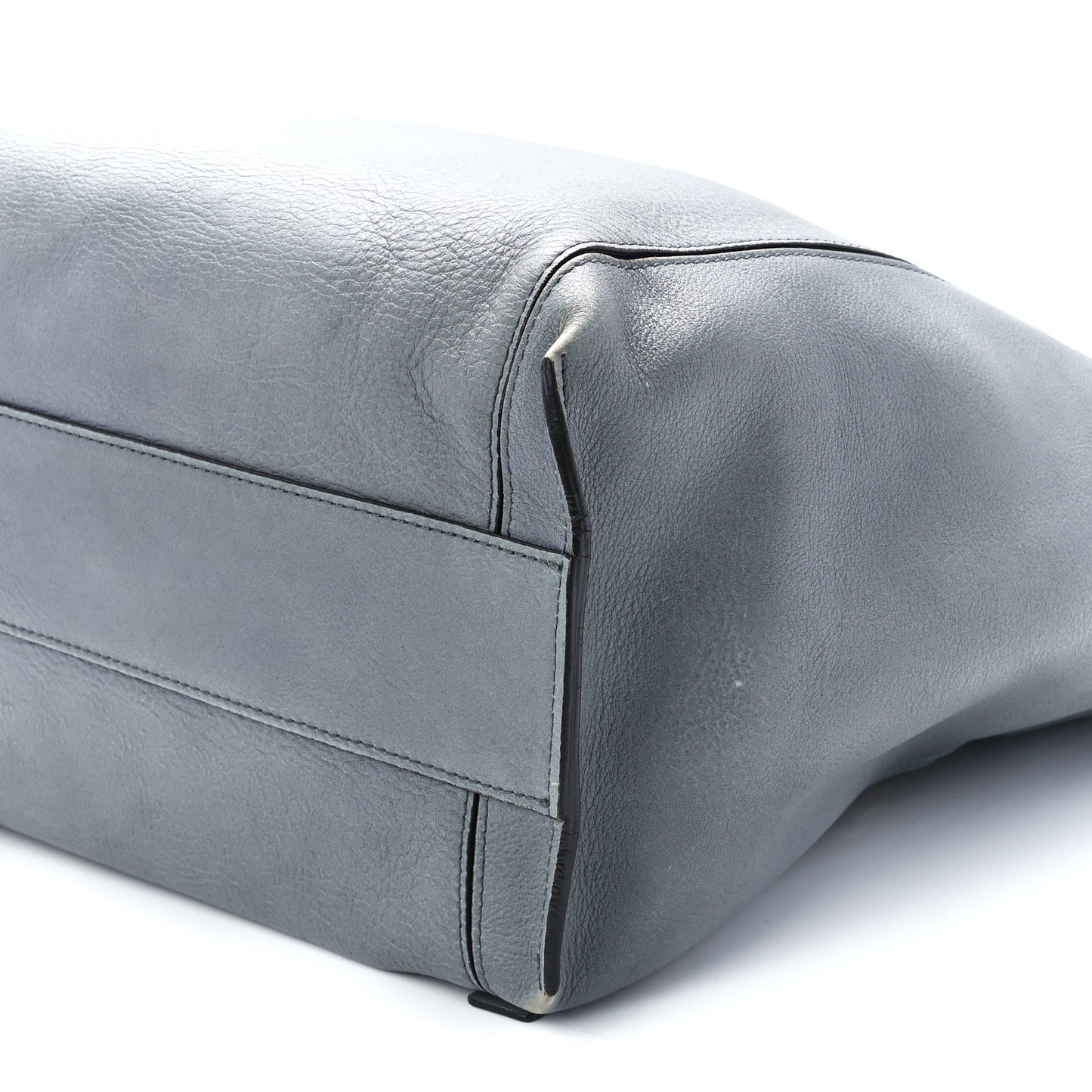 Smooth Calfskin Medium Milo Shopping Tote Cloudy Blue