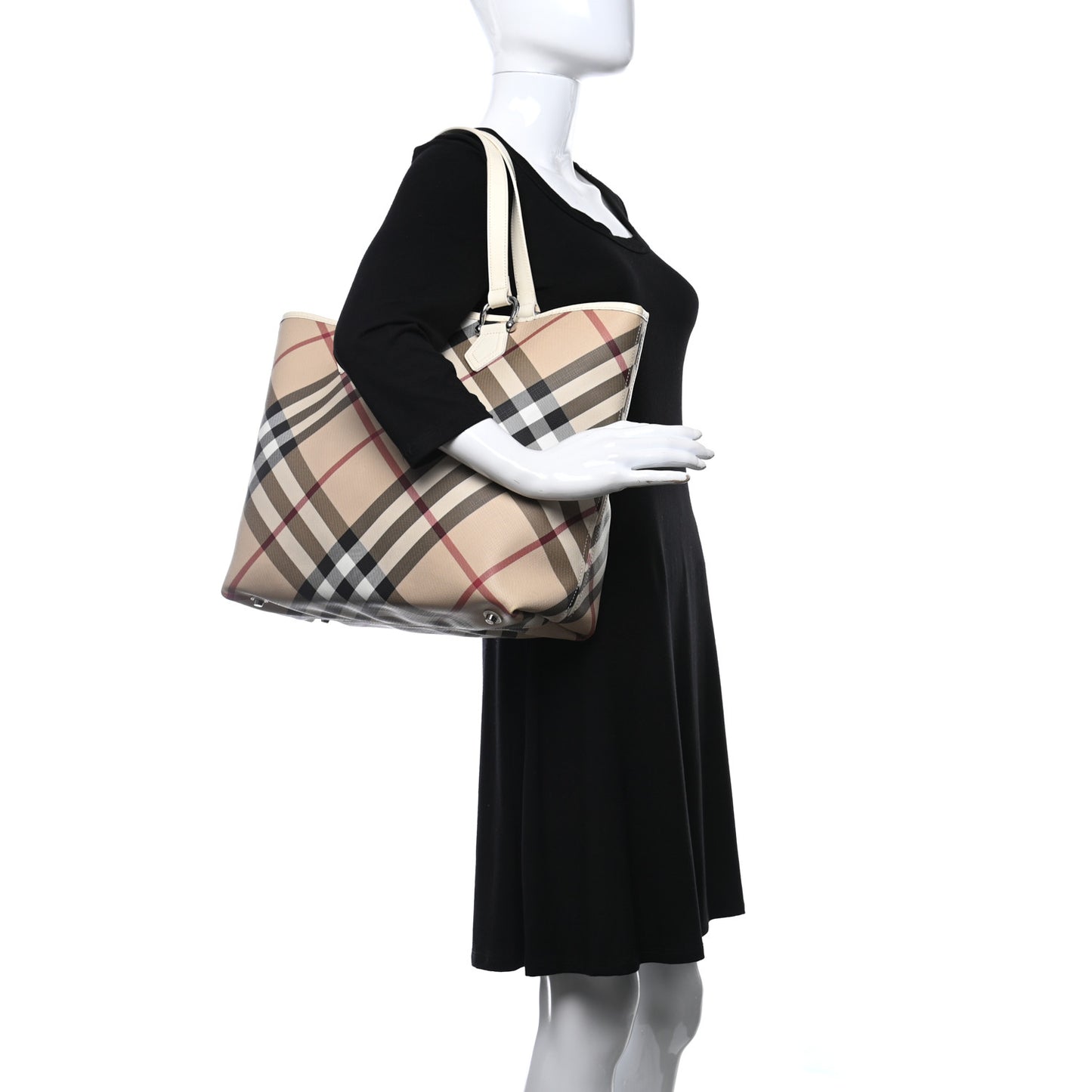 Nova Check Large Nickie Tote White