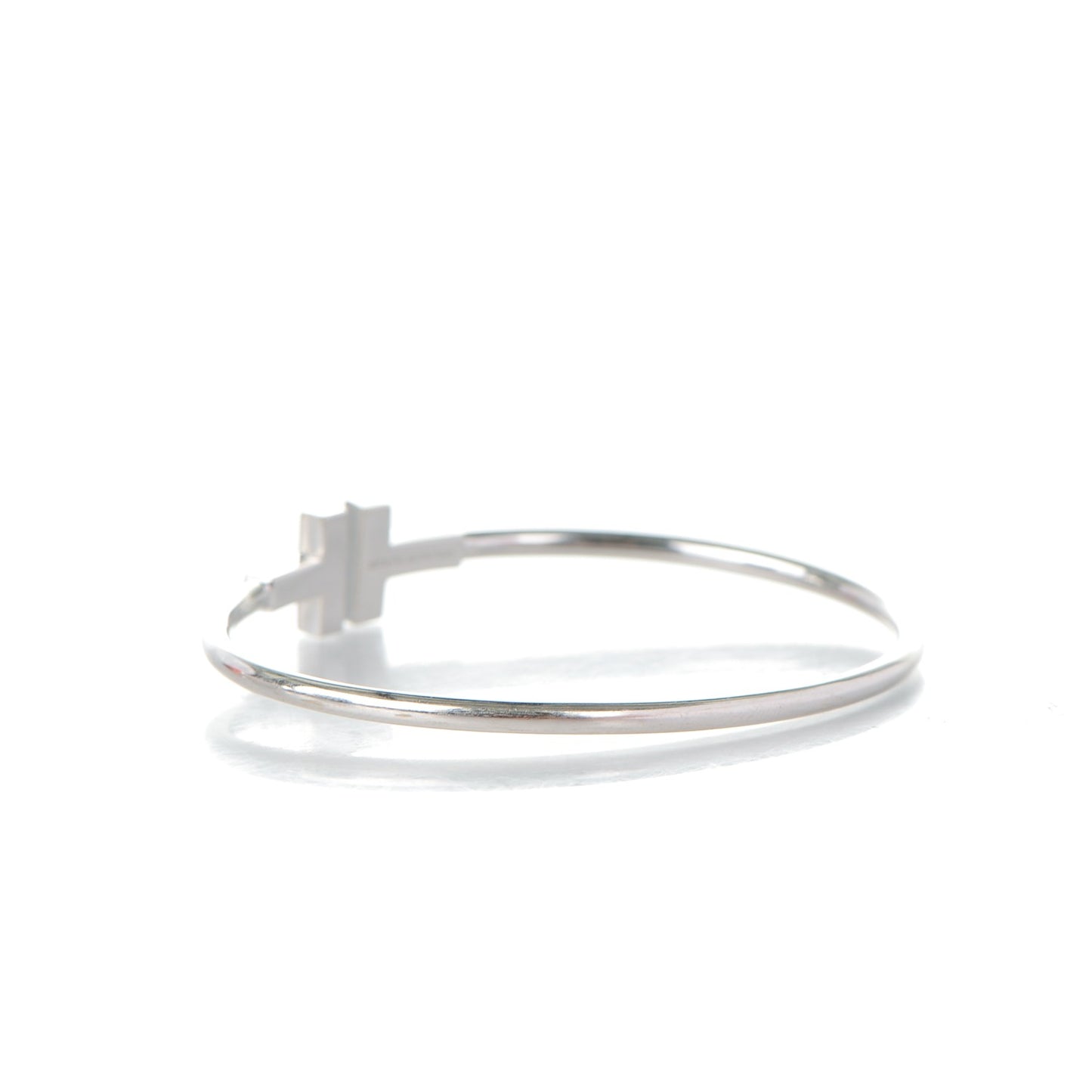 18K White Gold Diamond T Wire Bracelet