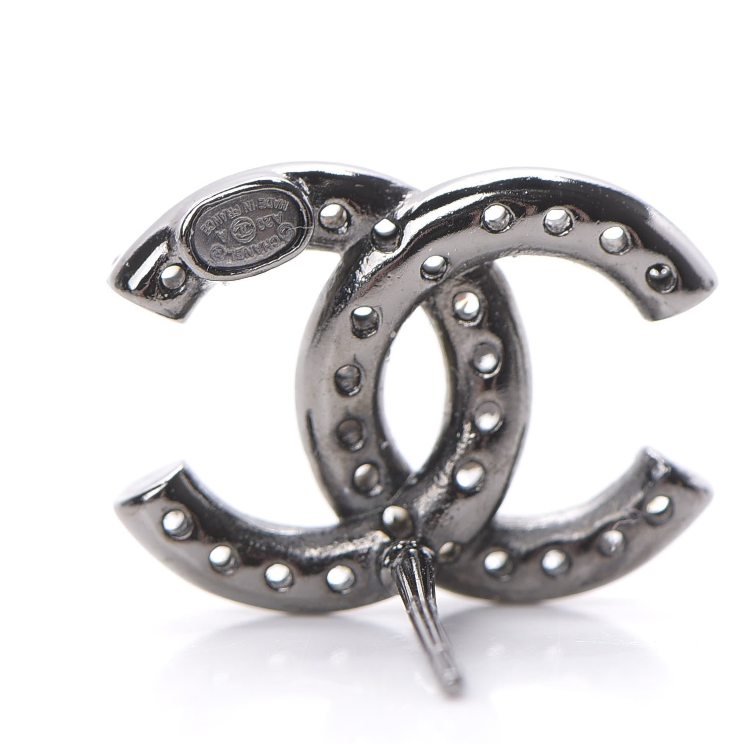Chanel Ruthenium Crystal CC Earrings 4 of 6