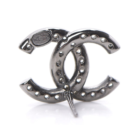 Chanel Ruthenium Crystal CC Earrings 4 of 6