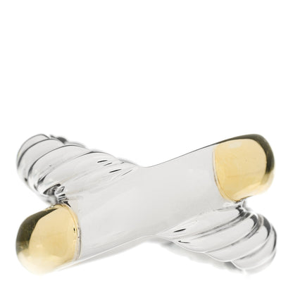 David Yurman Sterling Silver 18K Yellow Gold Crossover Cable Ring 52 6 2 of 3