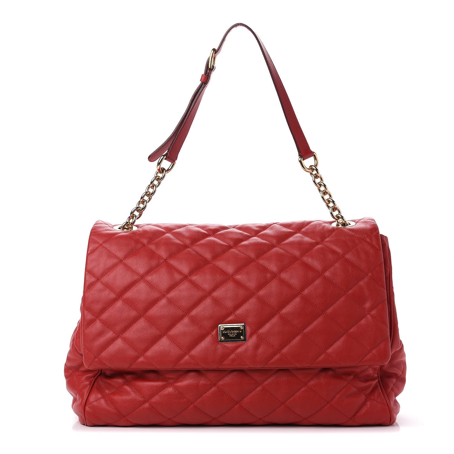 Dolce & Gabbana Lambskin Quilted Miss Kate Shoulder Bag Red 1 of 11