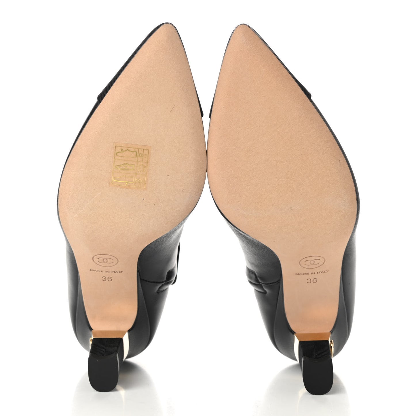 Lambskin Grosgrain Cap Toe Short Ankle Boots 36 Black