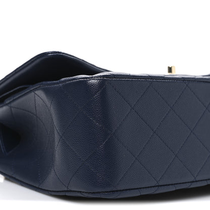 Chanel Caviar Quilted Jumbo Double Flap Navy Blue 9 of 10