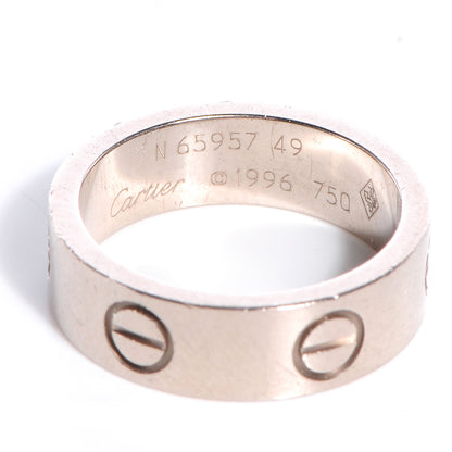 Cartier 18k White Gold 5mm Love Ring Size 49 US 4.75 3 of 4