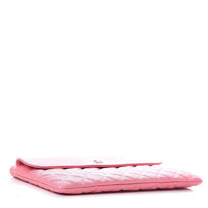 Chanel Iridescent Caviar Quilted Medium Flap Cosmetic Case Pink 4 of 9