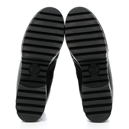 Louis Vuitton Velvet Calfskin Monogram Laureate Platform Desert Boots 37 Black Green 5 of 9