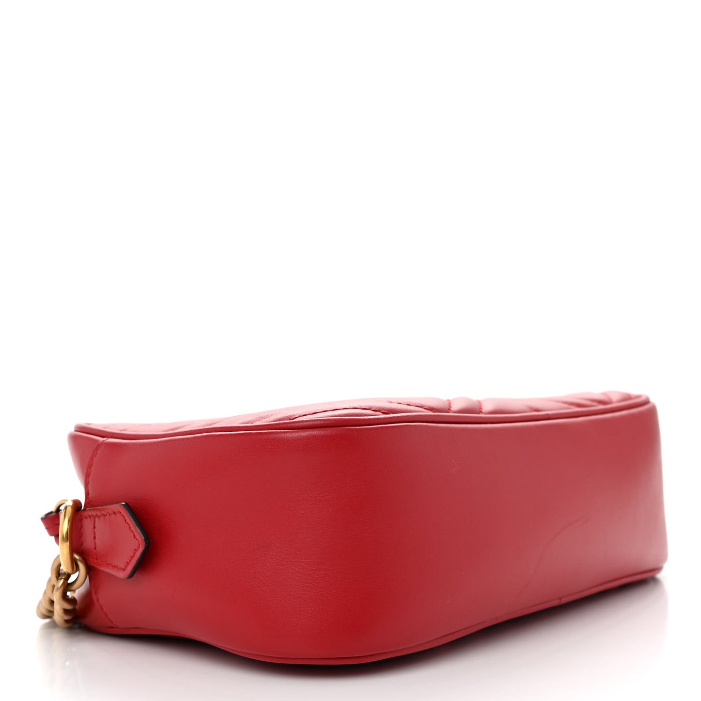 Calfskin Matelasse Small GG Marmont Chain Shoulder Bag Hibiscus Red