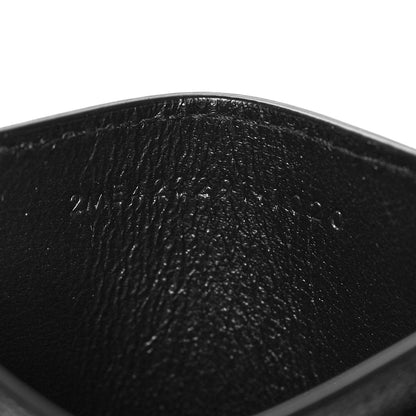 Saint Laurent Grain De Poudre Matelasse Chevron Monogram Credit Card Case Black 7 of 8