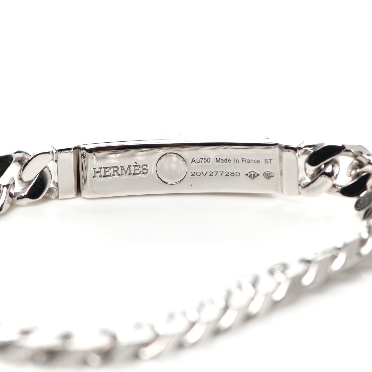 18K White Gold Diamond TPM Kelly Gourmette Bracelet ST