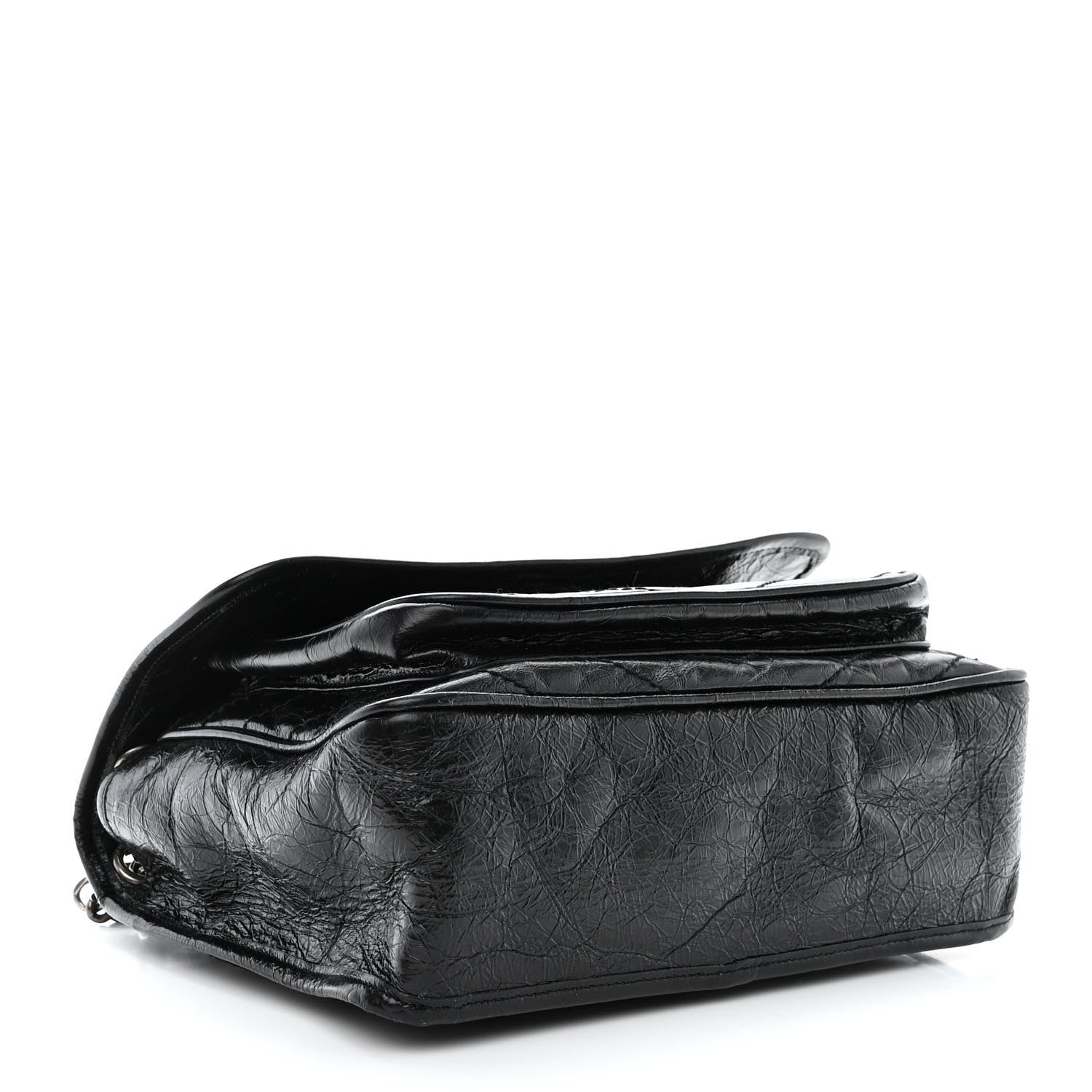Saint Laurent Crinkled Calfskin Matelasse Monogram Medium Niki Chain Satchel Black 4 of 10