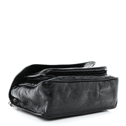Saint Laurent Crinkled Calfskin Matelasse Monogram Medium Niki Chain Satchel Black 4 of 10