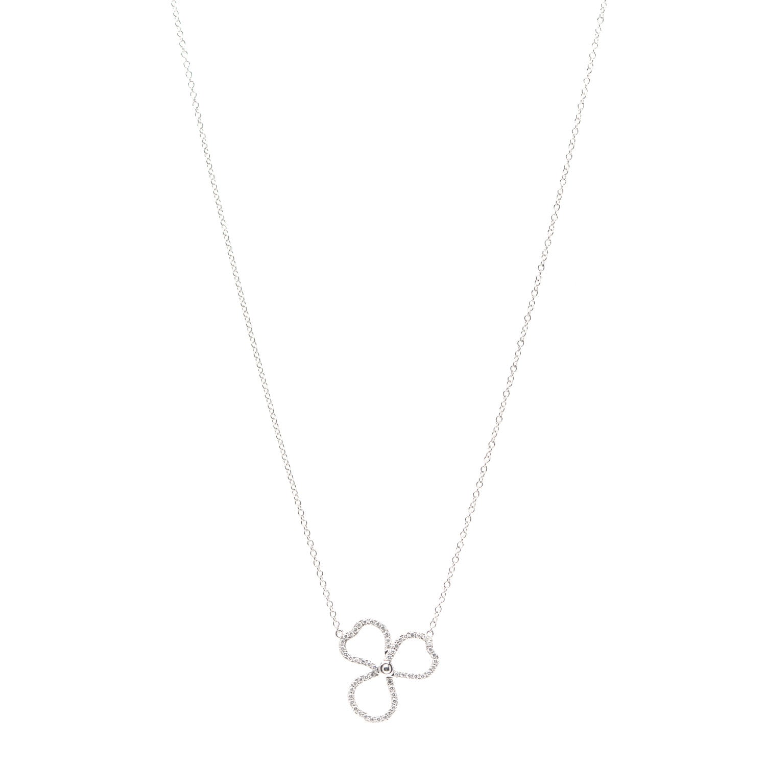 Tiffany Platinum Diamond Small Paper Flowers Pendant Necklace 1 of 6