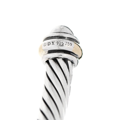 David Yurman Sterling Silver 18K Yellow Gold 4mm Cable Classics Bracelet 3 of 4