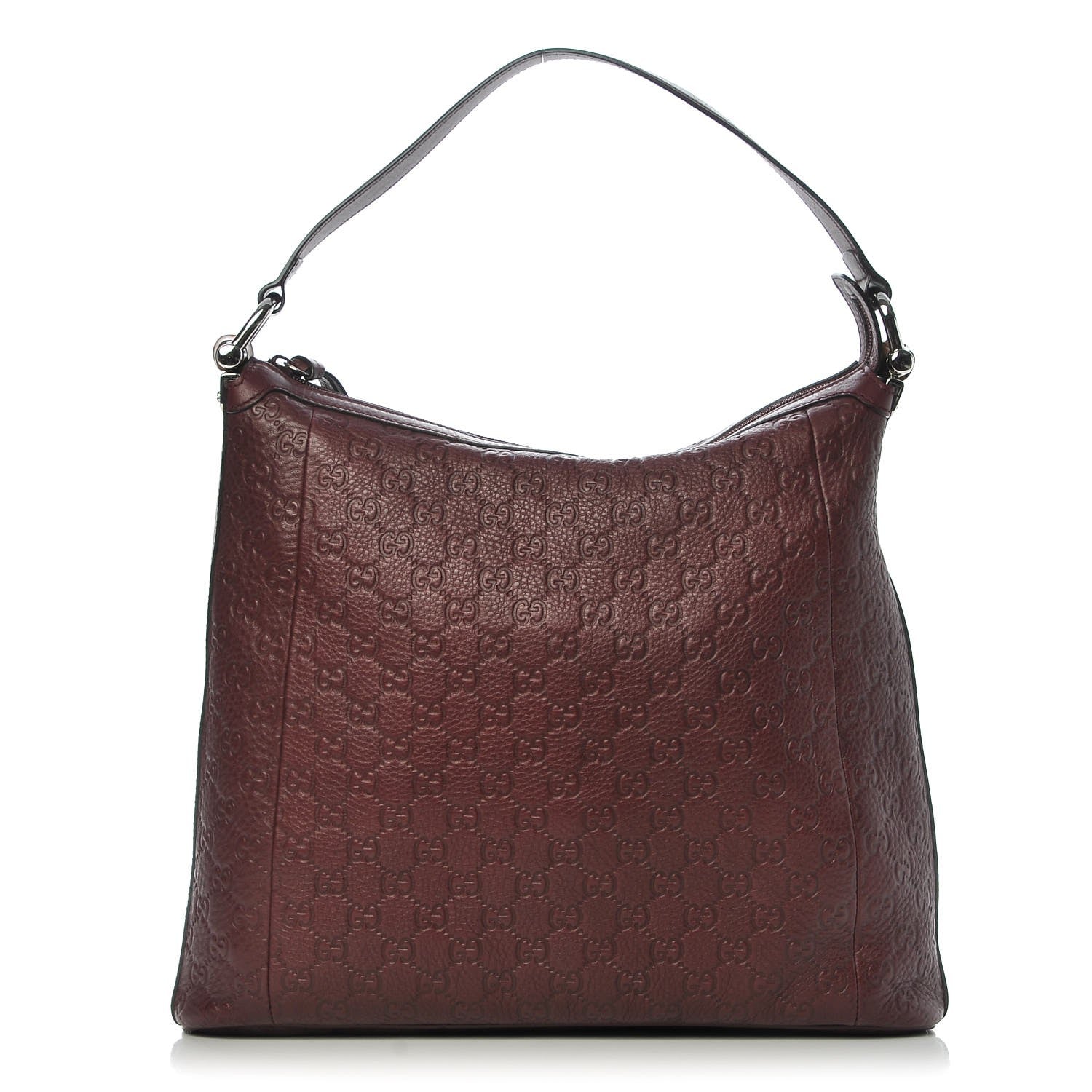 Gucci Guccissima Large Bamboo D-Ring Hobo Burgundy 1 of 7