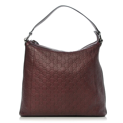 Gucci Guccissima Large Bamboo D-Ring Hobo Burgundy 1 of 7
