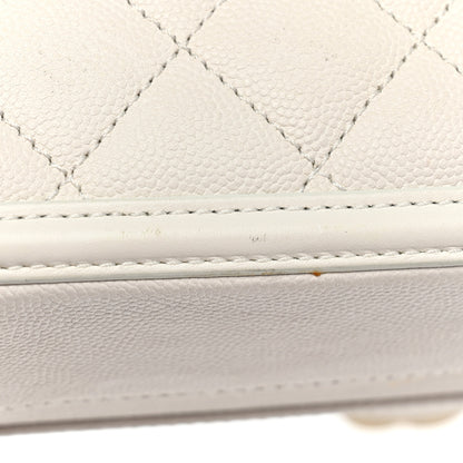 Chanel Caviar Quilted Medium CC Filigree Vanity Case White 18 of 18