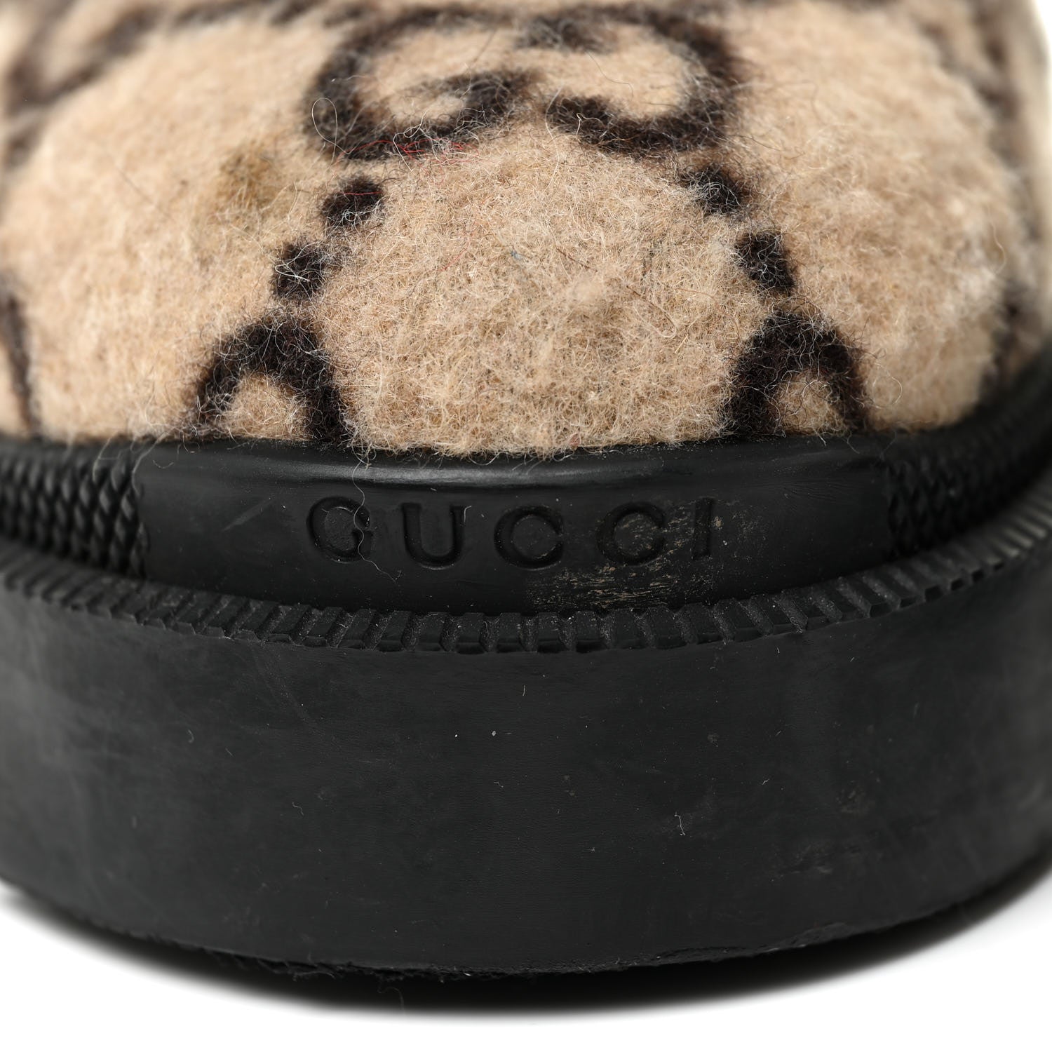 Gucci Covered Wool GG Monogram Womens Lace Up Combat Ankle Boots 38 Beige Ebony Black 24 of 36
