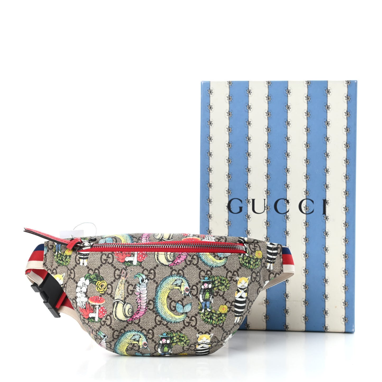 GG Supreme Monogram Childrens Bugs Print Belt Bag Multicolor