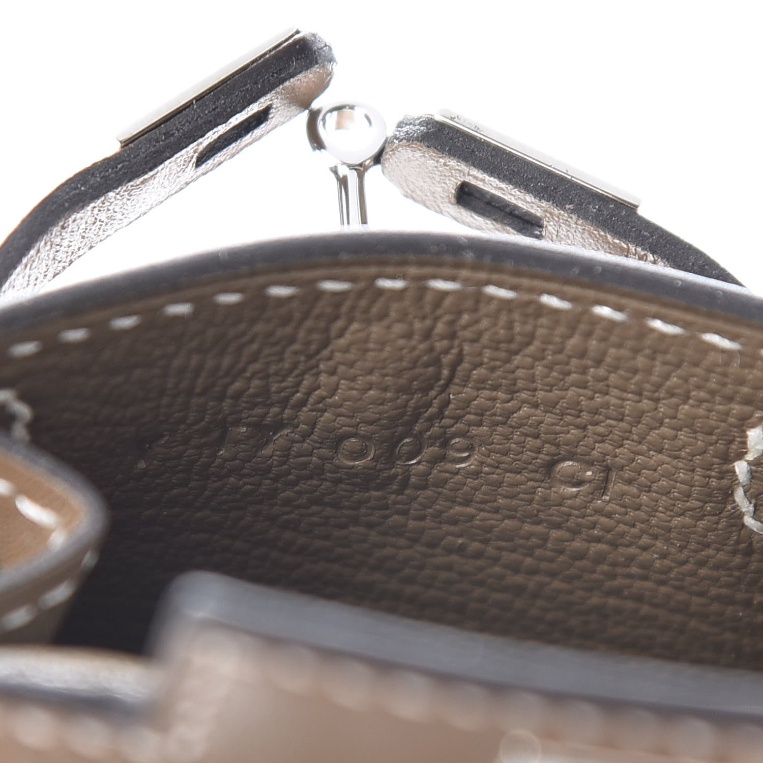 Hermes Tadelakt Mini Kelly Twilly Bag Charm Etoupe 5 of 6