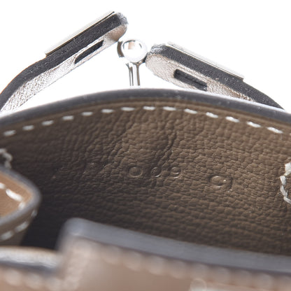 Hermes Tadelakt Mini Kelly Twilly Bag Charm Etoupe 5 of 6